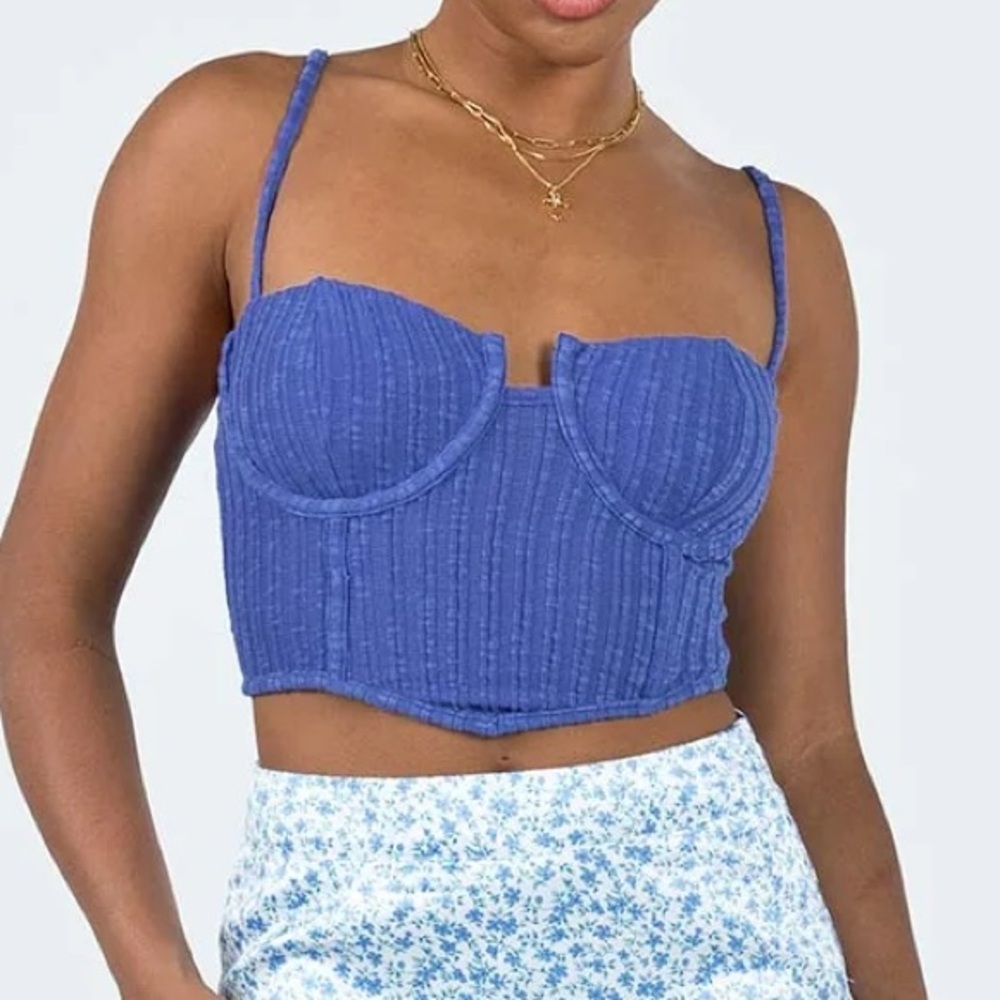 NWT Blue cropped Princess Polly tank Sz 4